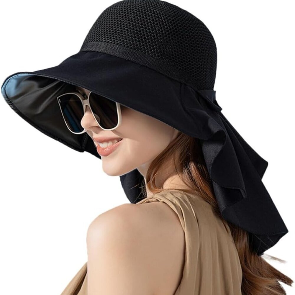 Women Sun Hat UPF 50+ UV Protection Wide Brim Foldable Outdoor Beach Cap